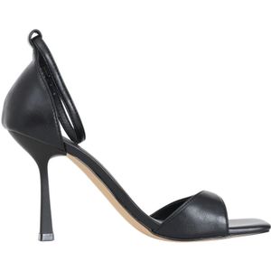 Only, Zwarte sandalen met hoge hak en verstelbare band Zwart, Dames, Maat:36 EU