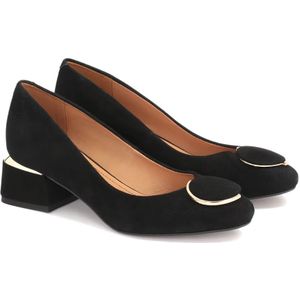 Kazar, Schoenen, Dames, Zwart, 37 EU, Suède, Zwarte Suède Modieuze Hak Pumps