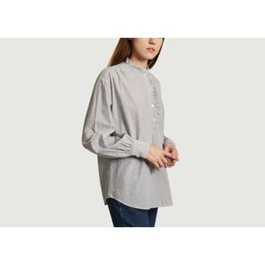 Hartford, Blouses & Shirts, Dames, Blauw, M, Katoen, Camilla oversized gestreepte shirt