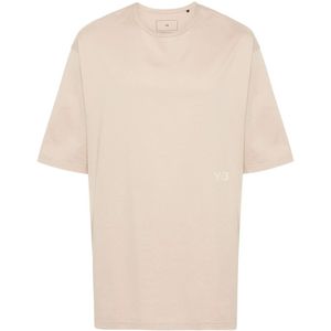 Y-3, Tops, Heren, Bruin, M, Katoen, Casual Boxy Tee Shirt