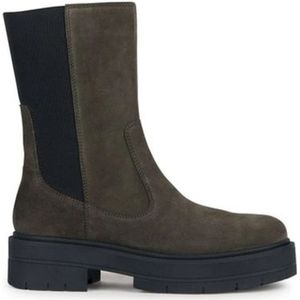 Geox, Schoenen, Dames, Grijs, 37 EU, Leer, Donkergrijze Spherica EC7 Booties