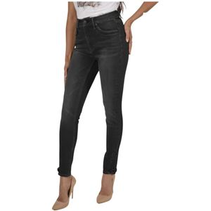 Frank Lyman, Jeans, Dames, Zwart, L, Katoen, Zwarte Slim-fit Jeans met Mooie Details