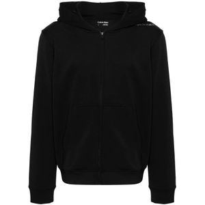 Calvin Klein, Sweatshirts & Hoodies, Heren, Zwart, L, Polyester, Zip-throughs
