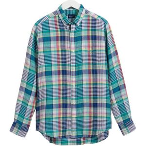 Gant, Kleurrijke Linnen en Madras Regular Fit Overhemd Veelkleurig, Heren, Maat:L