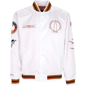 Mitchell & Ness, Jassen, Heren, Wit, M, Stijlvolle Bomberjack Collectie