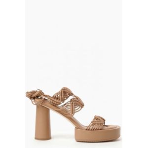 Paloma Barceló, Schoenen, Dames, Beige, 35 EU, Leer, Hoge hiel sandalen