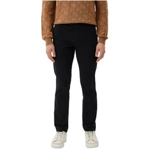 Hugo Boss, Broeken, Heren, Zwart, W34 L32, Katoen, Zwarte Chino Broek Katoen Elastaan