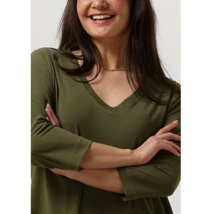 Penn&Ink N.y, Kleedjes, Dames, Groen, S, Groene Midi Jurk Khaki Stijl