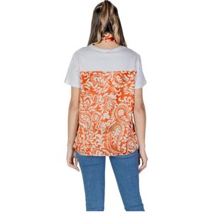 Liu Jo, Tops, Dames, Veelkleurig, XS, Polyester, Korte Mouw T-shirt Lente/Zomer Collectie