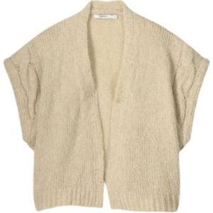 Summum Woman, Kortemouw Cardigan in Wolmix Beige, Dames, Maat:S