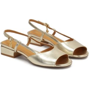 Kazar, Schoenen, Dames, Geel, 39 EU, Leer, Elegante gouden sandalen met hielband