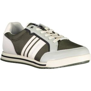 Calvin Klein, Schoenen, Heren, Groen, 42 EU, Polyester, Groene Polyester Sneaker met Veters