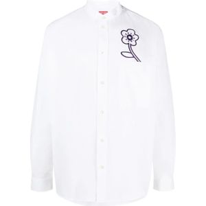 Kenzo, Overhemden, Heren, Wit, 2Xl, Witte Bloemenshirt