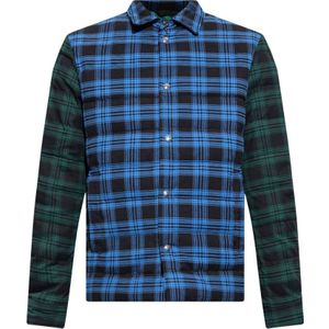 Woolrich, Geborduurd katoenen gewatteerd overhemd Zwart, Heren, Maat:M