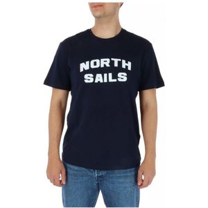 North Sails, Tops, Heren, Blauw, XL, Katoen, Blauw Kortemouw T-Shirt