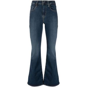 Levi's, Jeans, Dames, Blauw, W28 L30, Katoen, Slim-fit jeans met hoge taille en uitlopende pijpen