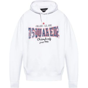 Dsquared2, Sweatshirts & Hoodies, Heren, Wit, XL, Witte Hoodie met Iconisch Logo