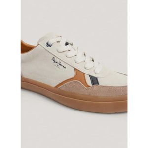 Pepe Jeans, Schoenen, Heren, Beige, 44 EU, Suède, Retro Suède Sneakers Kleurcontrast