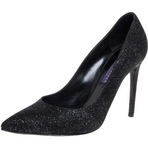 Ralph Lauren Pre-owned, Pre-owned, Dames, Zwart, 37 EU, Pre-owned Fabric heels
