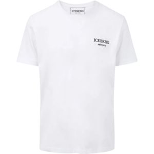 Iceberg, Tops, Heren, Wit, M, Katoen, 5D Heritage Logo T-Shirt voor Heren