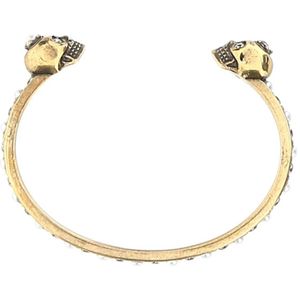 Alexander McQueen, Accessoires, Dames, Geel, S, Luxe Gouden Metalen Armband