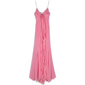 Blumarine, Maxi Kleedjes Roze, Dames, Maat:M