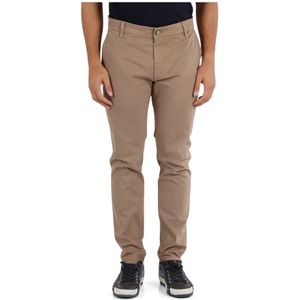 Jeckerson, Broeken, Heren, Bruin, W30, Katoen, Slim Fit Chino Broek van Stretchkatoen