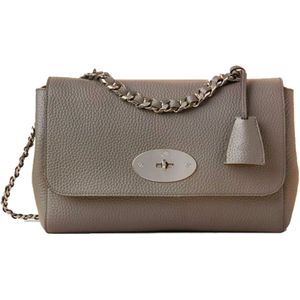 Mulberry, Medium Lily Charcoal Leren Handtas Grijs, Dames, Maat:ONE Size