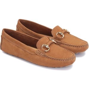 Kazar, Schoenen, Dames, Bruin, 35 EU, Leer, Ginger Moccasins met Metalen Gesp