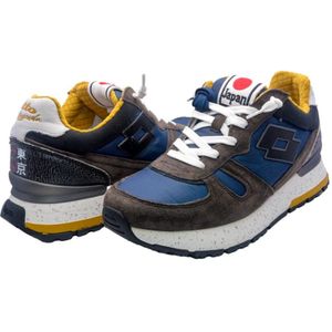 Lotto, Schoenen, Heren, Blauw, 42 EU, Blauw en Bruin Leren Schoenen Tokyo Shibuya