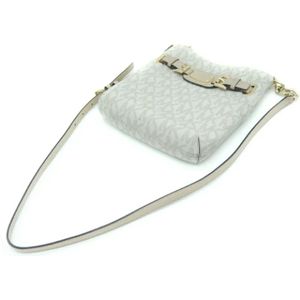 Michael Kors Pre-owned, Pre-owned, Dames, Wit, ONE Size, Tweed, Pre-owned Canvas shoulder-bags