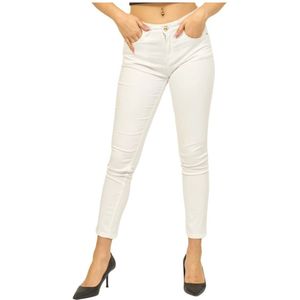 YES Zee, Witte Leggings Broek met Zakken Wit, Dames, Maat:W29