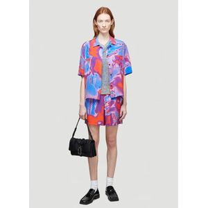 Alexander McQueen, Blouses & Shirts, Dames, Veelkleurig, S, Rave Zijden Shirt met Fantasma Stijl