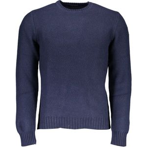 North Sails, Truien, Heren, Blauw, XL, Katoen, Blauwe Crewneck Sweater met Contrastdetails