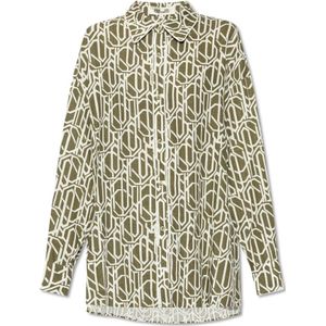 Diane Von Furstenberg, Blouses & Shirts, Dames, Groen, M, Linnen, Gestreept overhemd door
