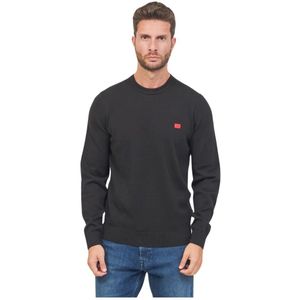 Hugo Boss, Sweatshirts & Hoodies, Heren, Zwart, S, Katoen, Heren San Cassius Biologisch Katoenen Trui