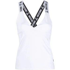 Moschino, Tops, Dames, Wit, L, Witte Logo Tanktop