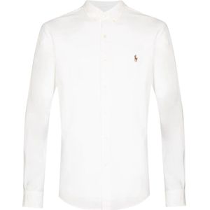 Polo Ralph Lauren, Overhemden, Heren, Wit, L, Katoen, Witte Oxford Slim Fit Overhemd