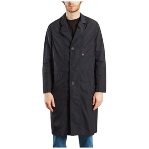 Études, Mantels, Heren, Blauw, S, Denim, Navy Blauwe Duster Coat