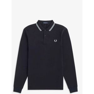 Fred Perry, Tops, Heren, Blauw, S, Katoen, Polo Shirts met Lange Mouwen