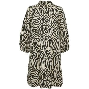 Part Two, Kleedjes, Dames, Zwart, M, Katoen, Zebra Print Jurk Eleinapw Dr