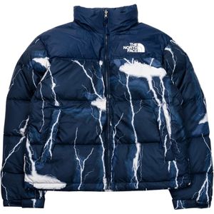 The North Face, Retro Nuptse Jas in Blauw Veelkleurig, Heren, Maat:M