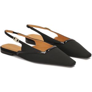 Kazar, Schoenen, Dames, Zwart, 36 EU, Zwarte platte pumps met verlengde voorkant