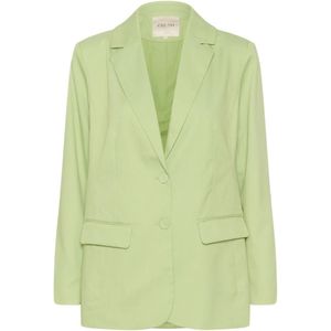 Cream, Groene Melange Lange Blazer Crcocamia Groen, Dames, Maat:L