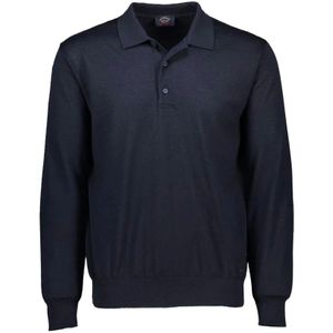 Paul & Shark, Tops, Heren, Blauw, M, Wol, Zomerwol Merino Polo Shirt