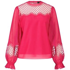 Marc Cain, Blouses & Shirts, Dames, Rood, L, Netinzet blouse shirt
