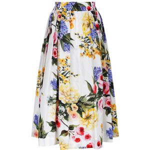 Dolce & Gabbana, Rokken, Dames, Veelkleurig, S, Katoen, Midi Skirts