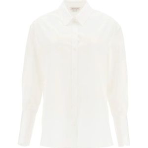 Alexander McQueen, Blouses & Shirts, Dames, Wit, M, Katoen, Witte Katoenen Shirt voor Dames