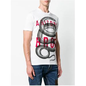 Dsquared2, Tops, Heren, Wit, S, Katoen, Gedrukt Slangen T-Shirt