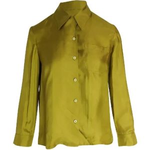 Prada Vintage, Pre-owned Silk tops Groen, Dames, Maat:S